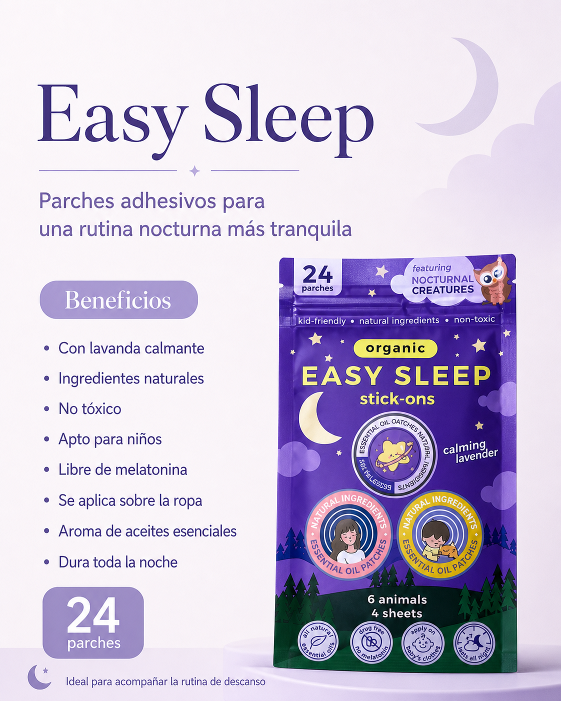 Easy Sleep 24: parches para dormir y reducir la ansiedad
